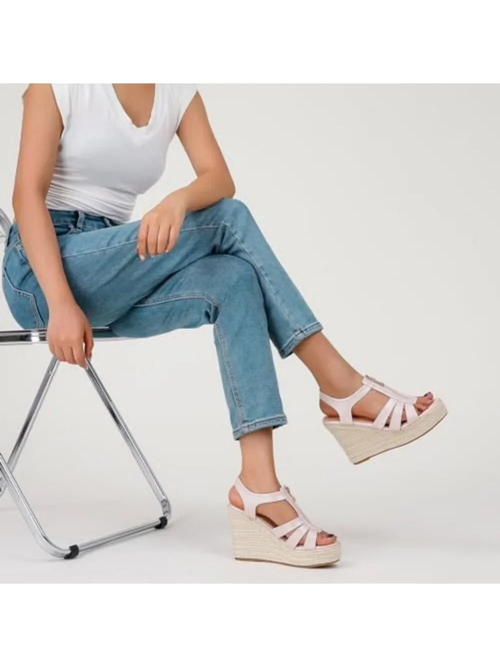 Stylish Open Toe Slingback Wedge Sandals - Comfy High Heel Espadrilles for